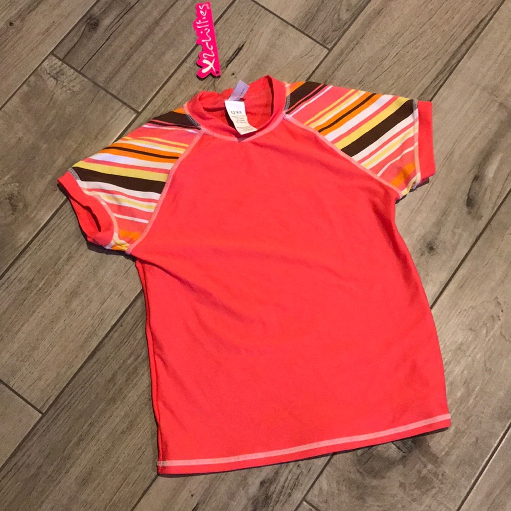 Orange/Striped Kids Rash Guard - Picture 2 of 8